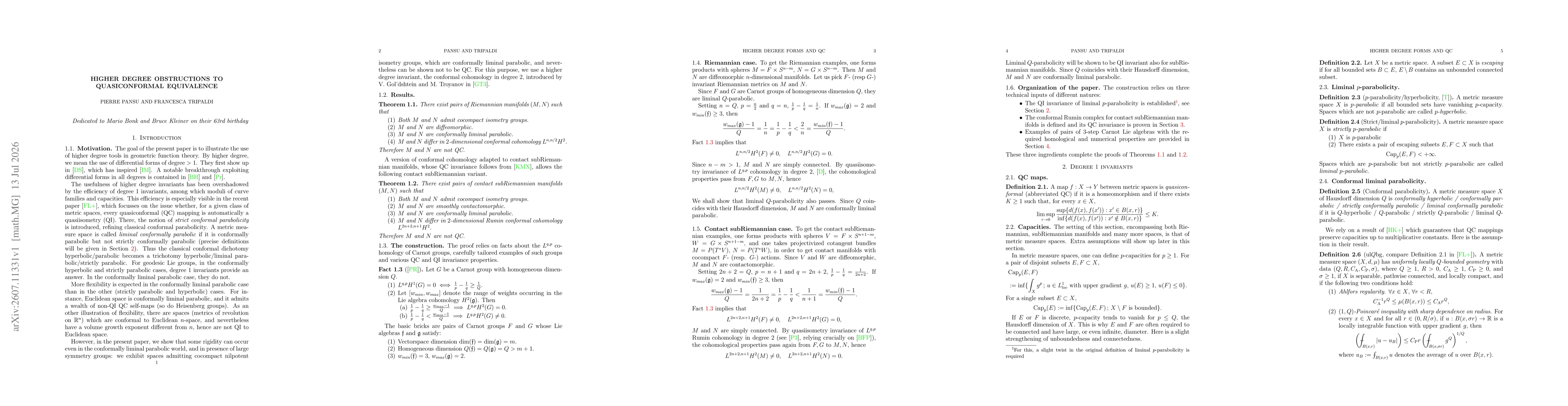 Thumbnail for Higher degree obstructions to quasiconformal equivalence