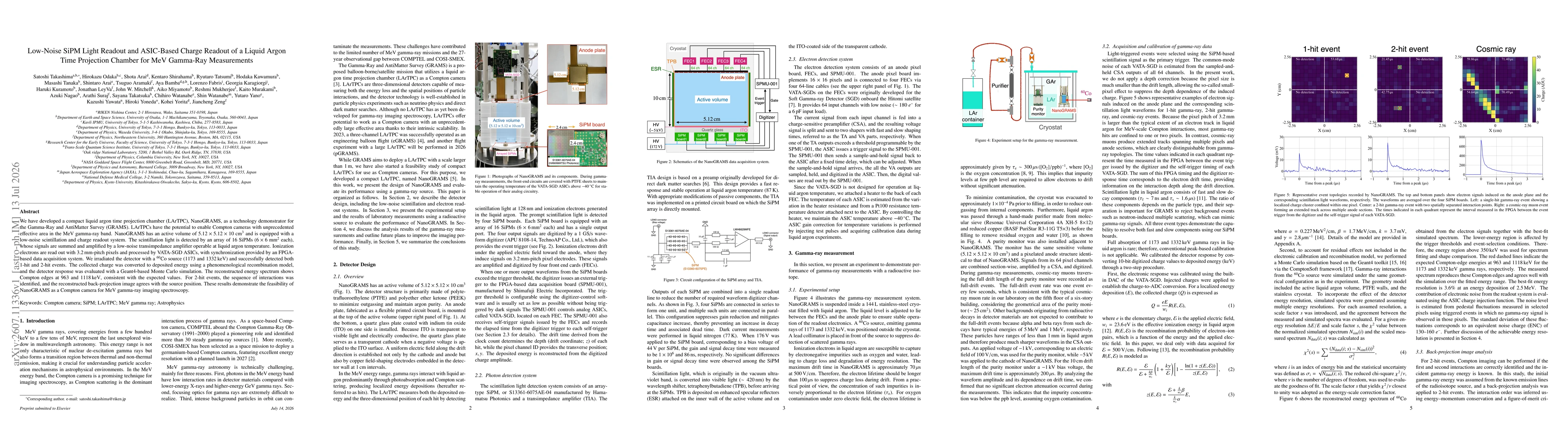 Thumbnail for Low-Noise SiPM Light Readout and ASIC-Based Charge Readout of a Liquid Argon Time Projection Chamber for MeV Gamma-Ray Measurements