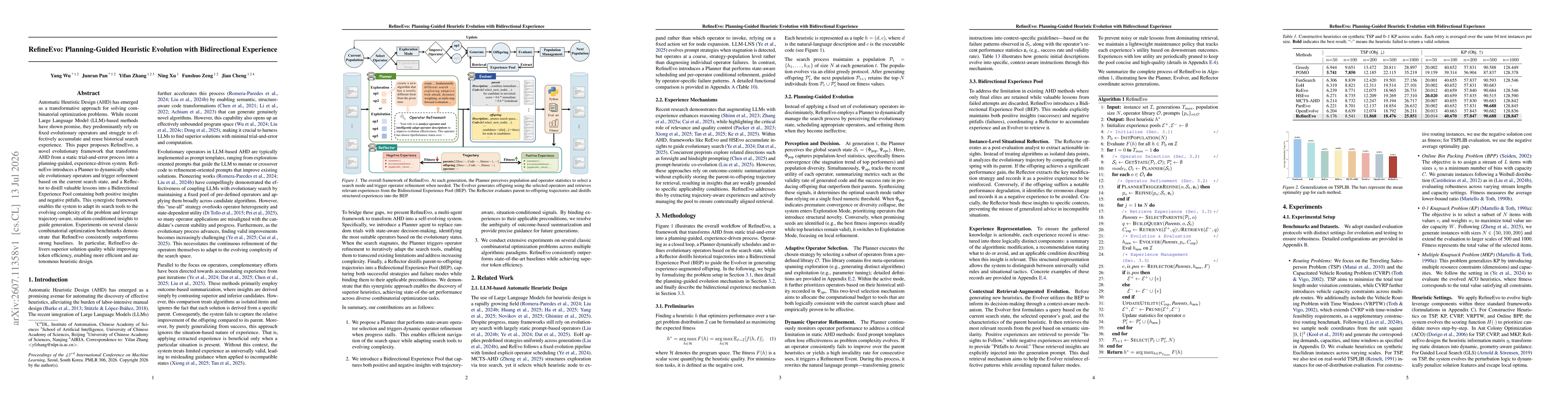 Thumbnail for RefineEvo: Planning-Guided Heuristic Evolution with Bidirectional Experience