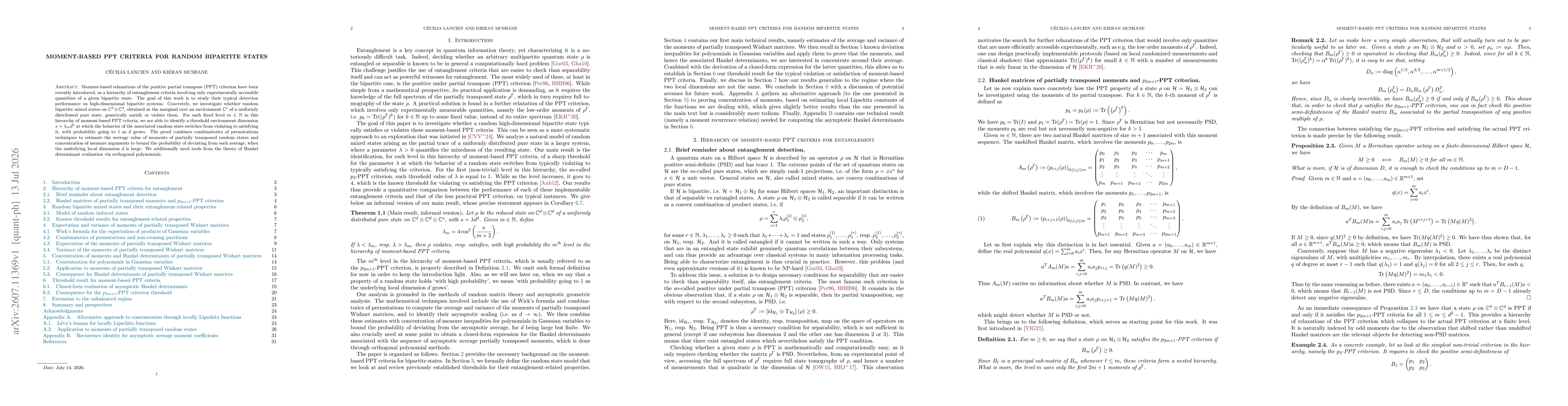 Thumbnail for Moment-based PPT criteria for random bipartite states
