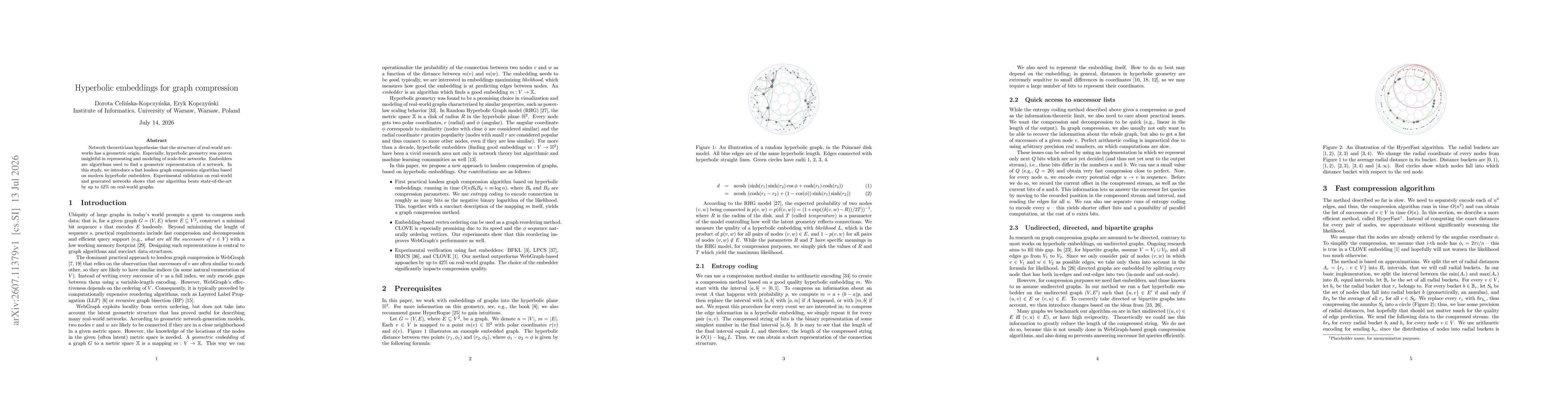 Thumbnail for Hyperbolic embeddings for graph compression