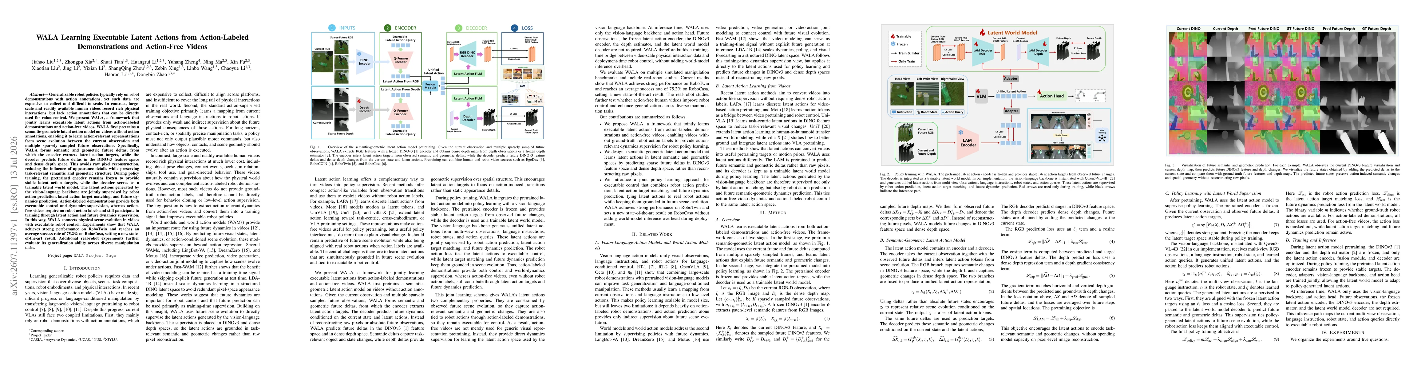 Thumbnail for WALA Learning Executable Latent Actions from Action-Labeled Demonstrations and Action-Free Videos