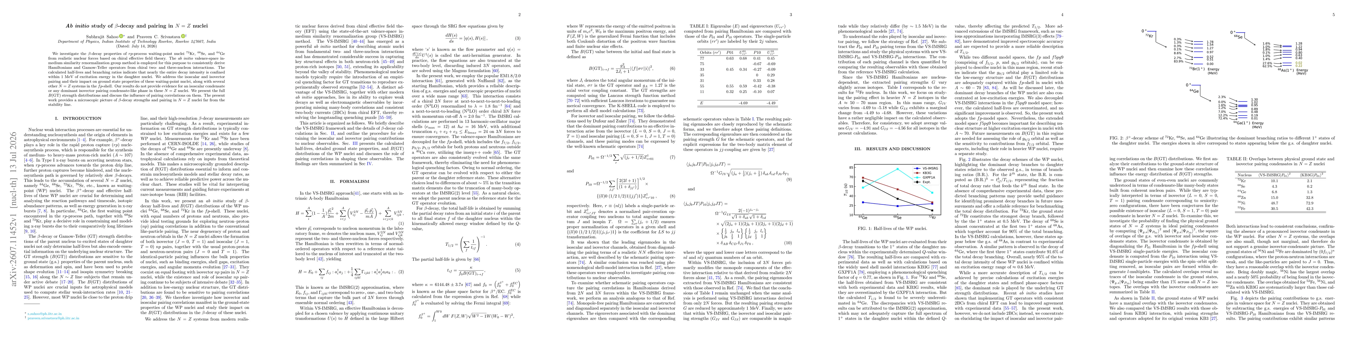 Thumbnail for Ab initio study of $β$-decay and pairing in $N=Z$ nuclei