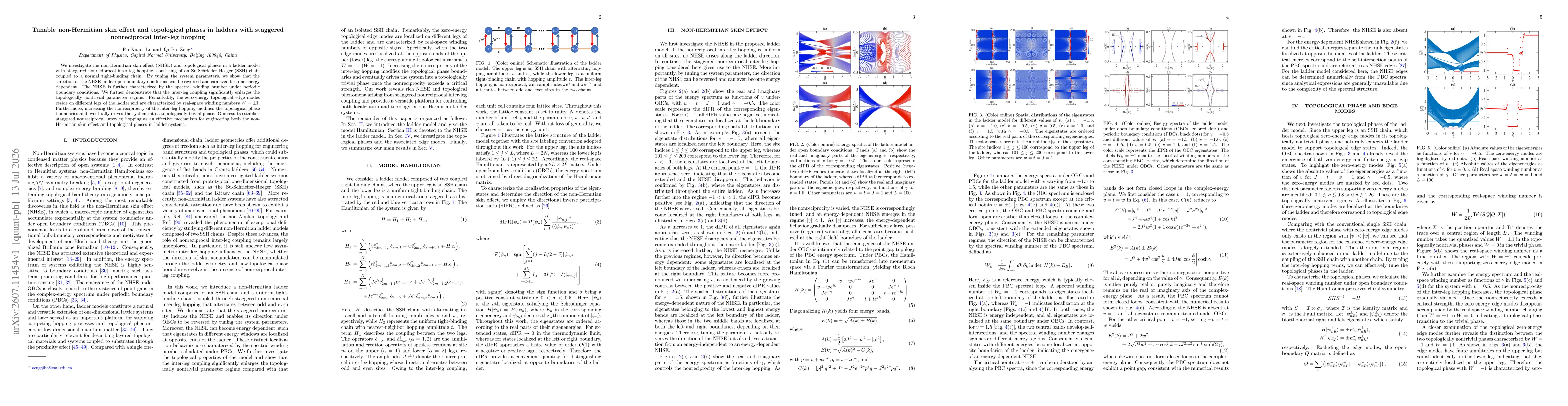Thumbnail for Tunable non-Hermitian skin effect and topological phases in ladders with staggered nonreciprocal inter-leg hopping