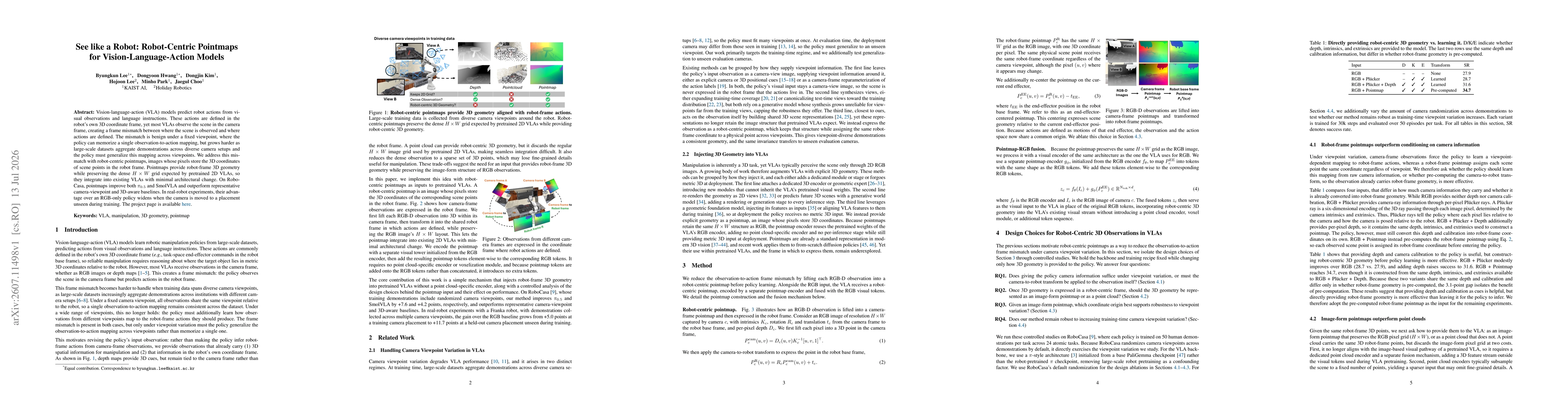 Thumbnail for See like a Robot: Robot-Centric Pointmaps for Vision-Language-Action Models