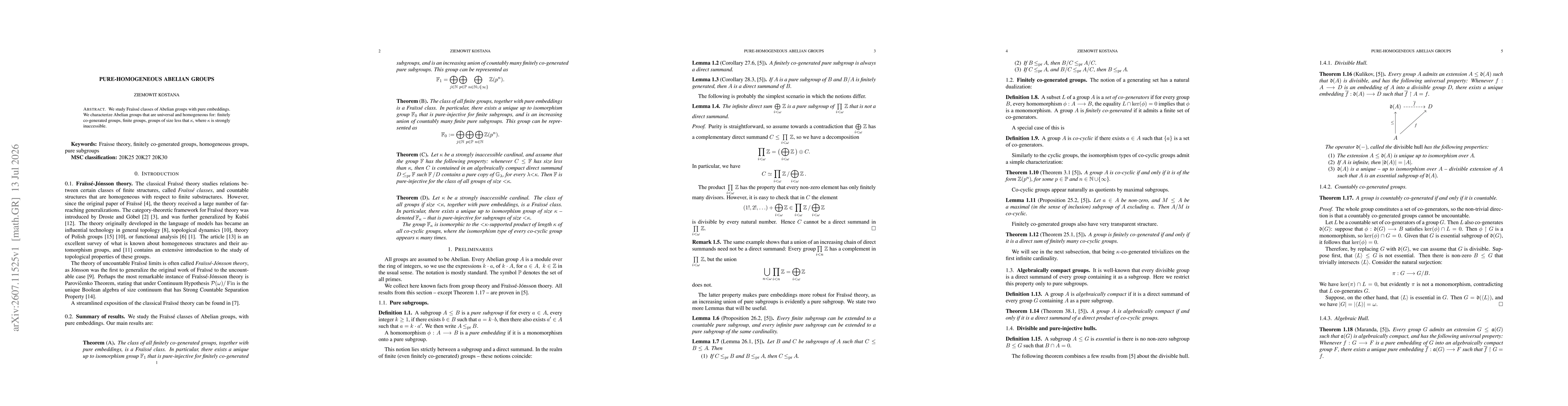 Thumbnail for Pure-homogeneous Abelian groups