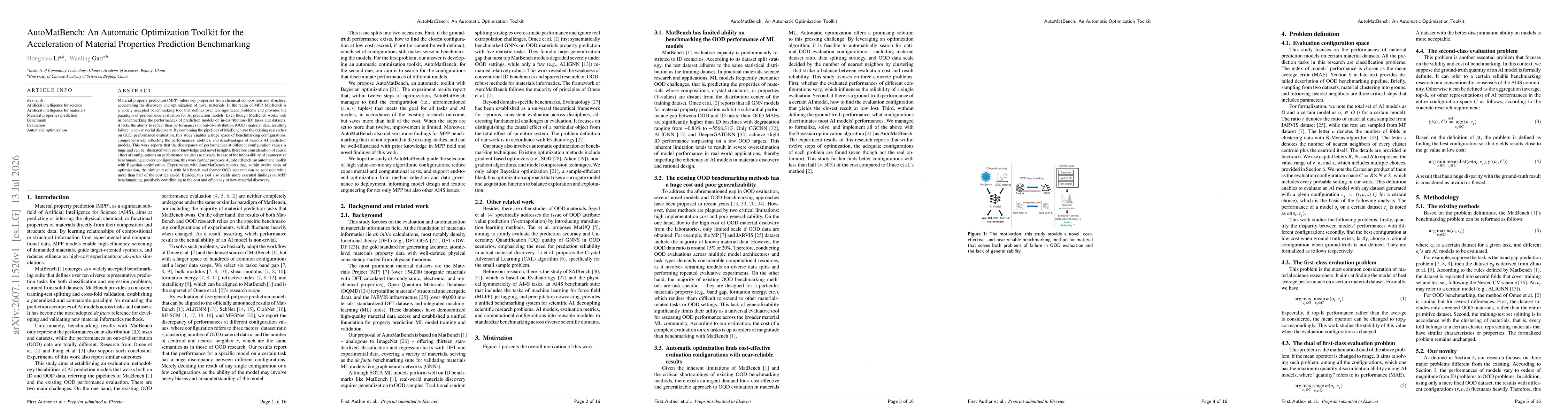 Thumbnail for AutoMatBench: An Automatic Optimization Toolkit for the Acceleration of Material Properties Prediction Benchmarking