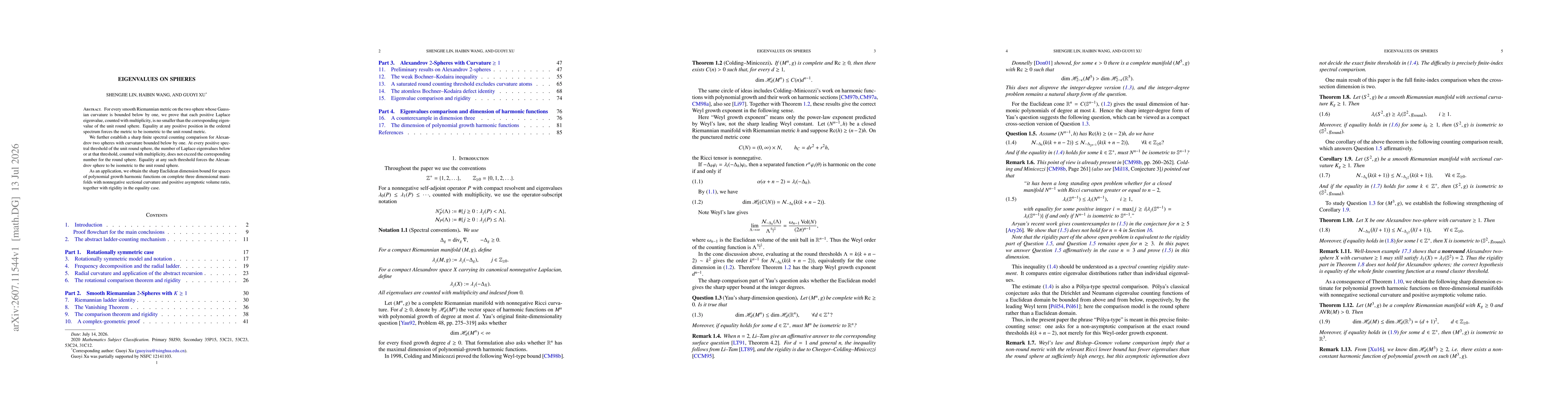 Thumbnail for Eigenvalues on spheres