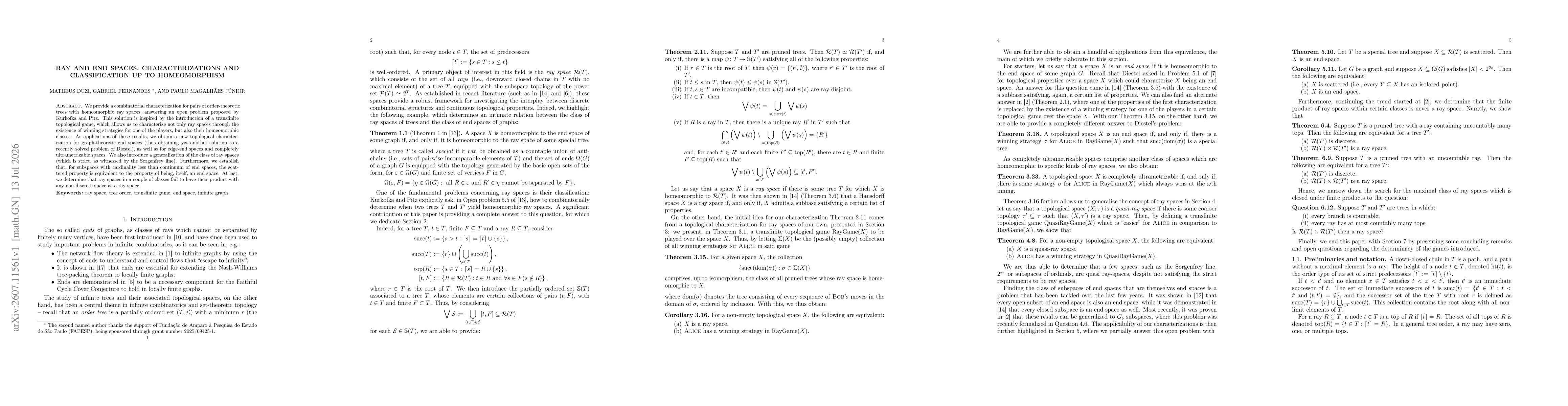 Thumbnail for Ray and end spaces: characterizations and classification up to homeomorphism