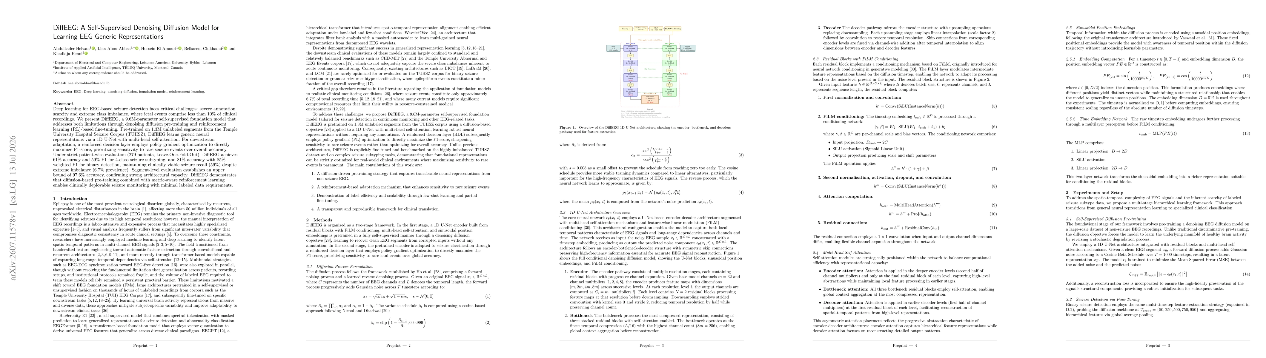 Thumbnail for DiffEEG: A Self-Supervised Denoising Diffusion Model for Learning EEG Generic Representations
