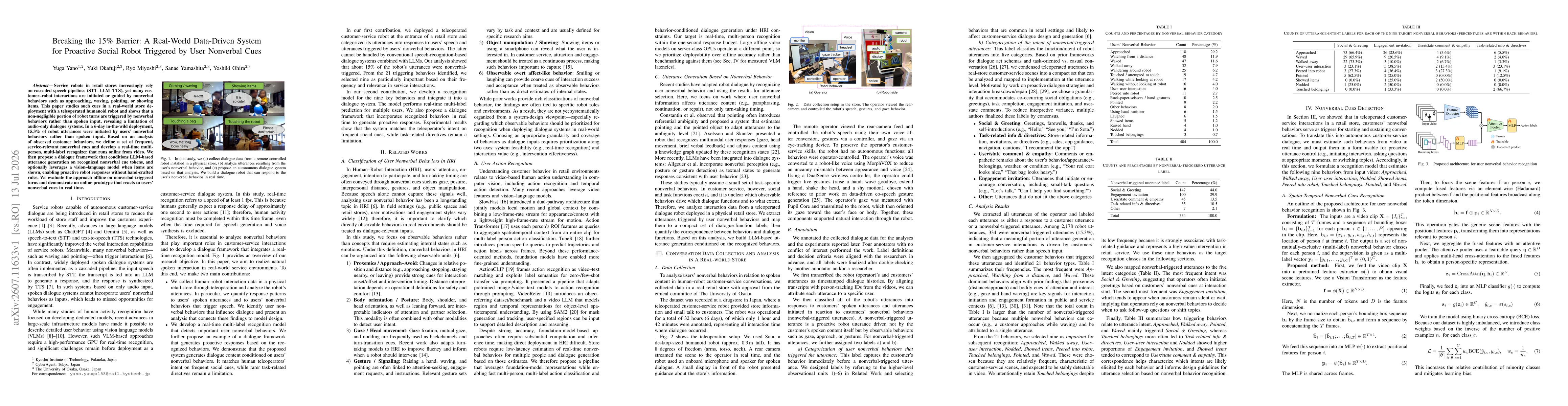 Thumbnail for Breaking the 15% Barrier: A Real-World Data-Driven System for Proactive Social Robot Triggered by User Nonverbal Cues