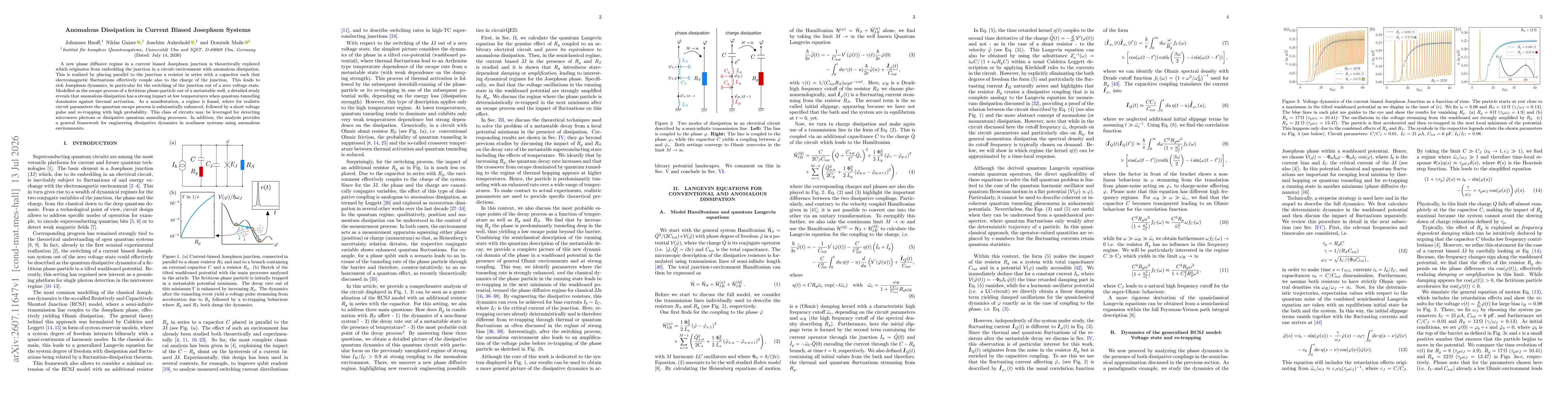 Thumbnail for Anomalous Dissipation in Current Biased Josephson Systems