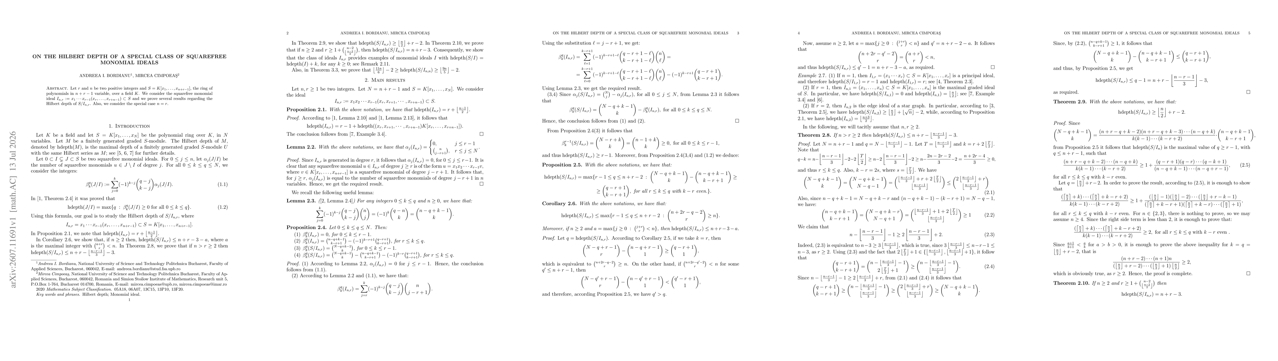 Thumbnail for On the Hilbert depth of a special class of squarefree monomial ideals