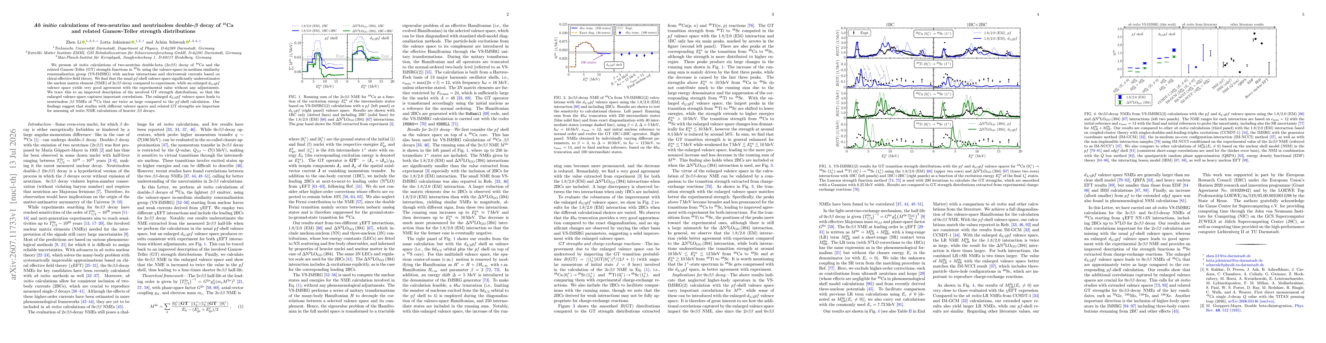 Thumbnail for Ab initio calculations of two-neutrino and neutrinoless double-$\boldsymbolβ$ decay of $^{48}$Ca and related Gamow-Teller strength distributions