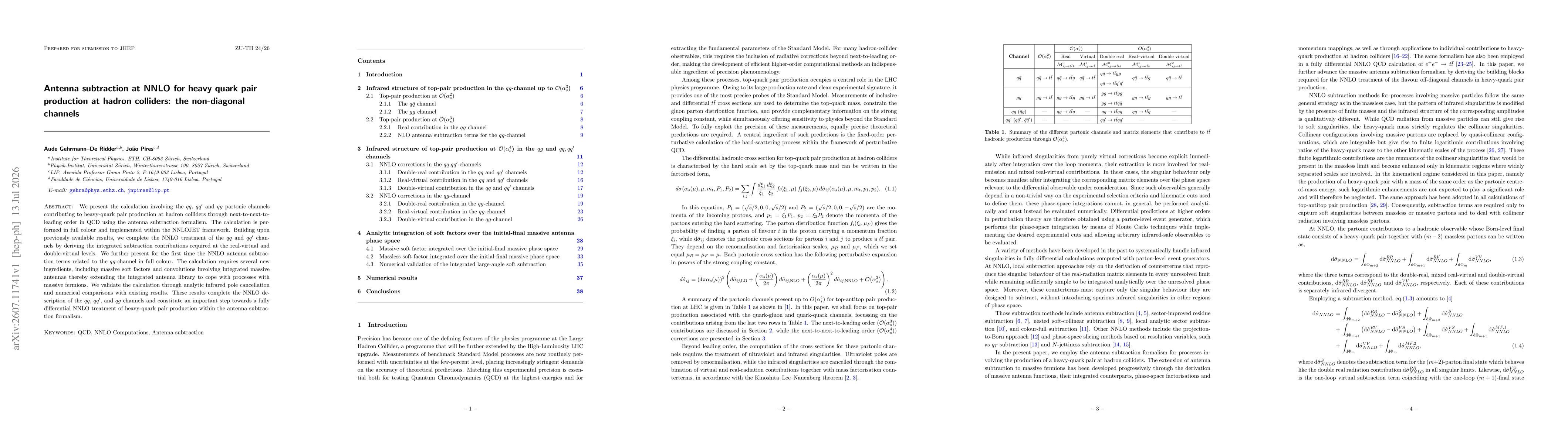 Thumbnail for Antenna subtraction at NNLO for heavy quark pair production at hadron colliders: the non-diagonal channels