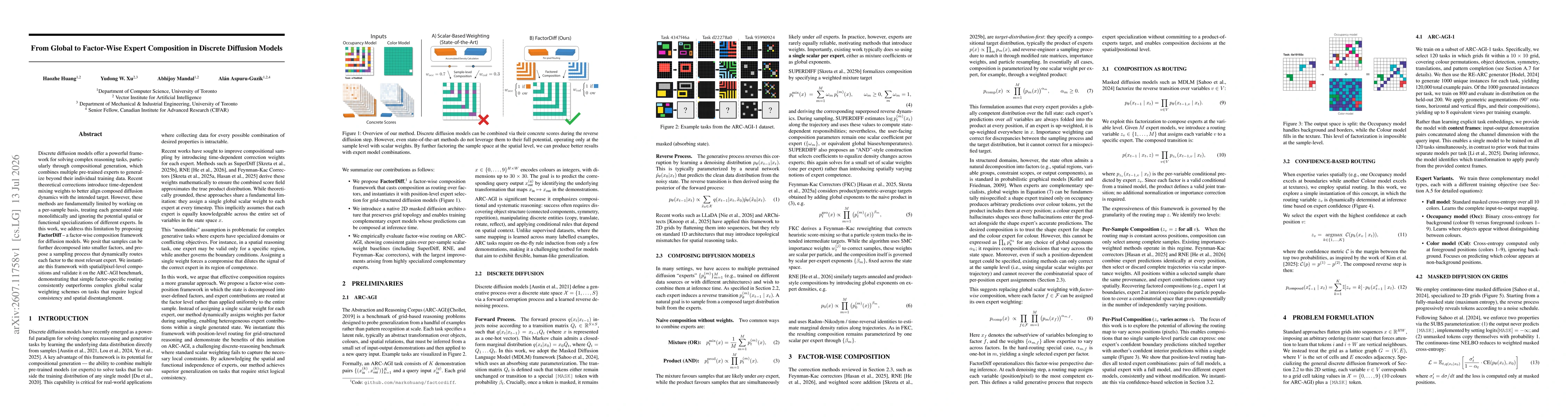 Thumbnail for From Global to Factor-Wise Expert Composition in Discrete Diffusion Models