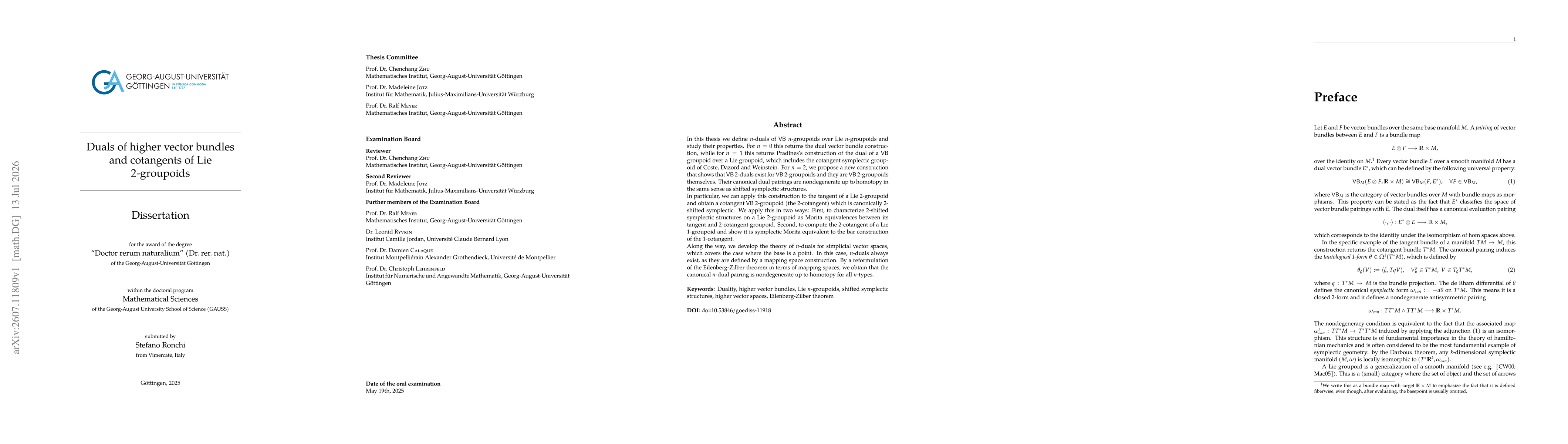 Thumbnail for Duals of higher vector bundles and cotangents of Lie 2-groupoids