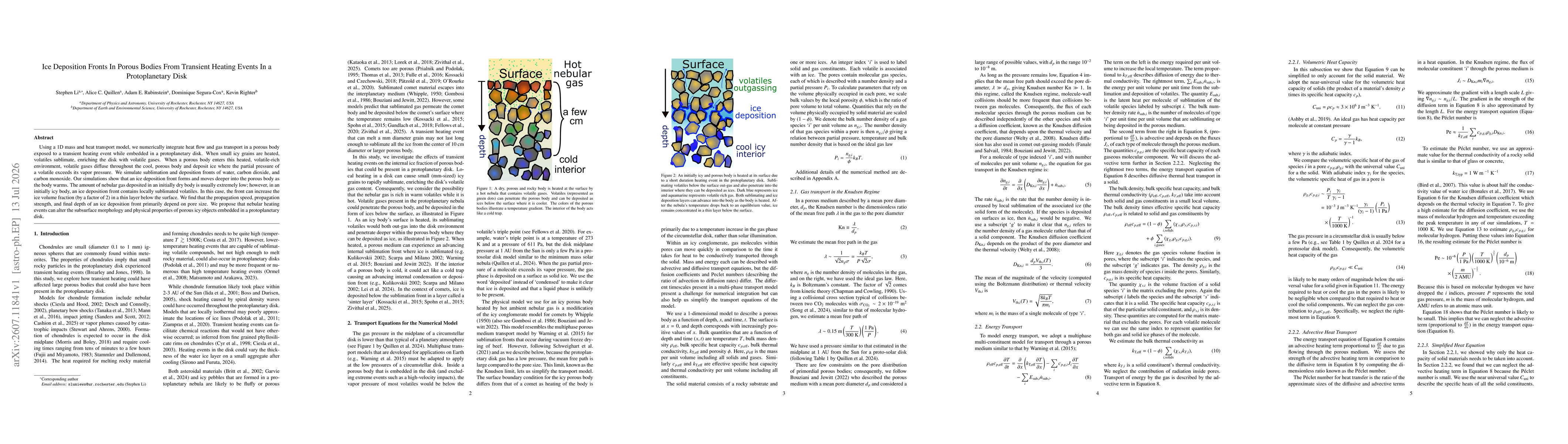 Thumbnail for Ice Deposition Fronts In Porous Bodies From Transient Heating Events In a Protoplanetary Disk