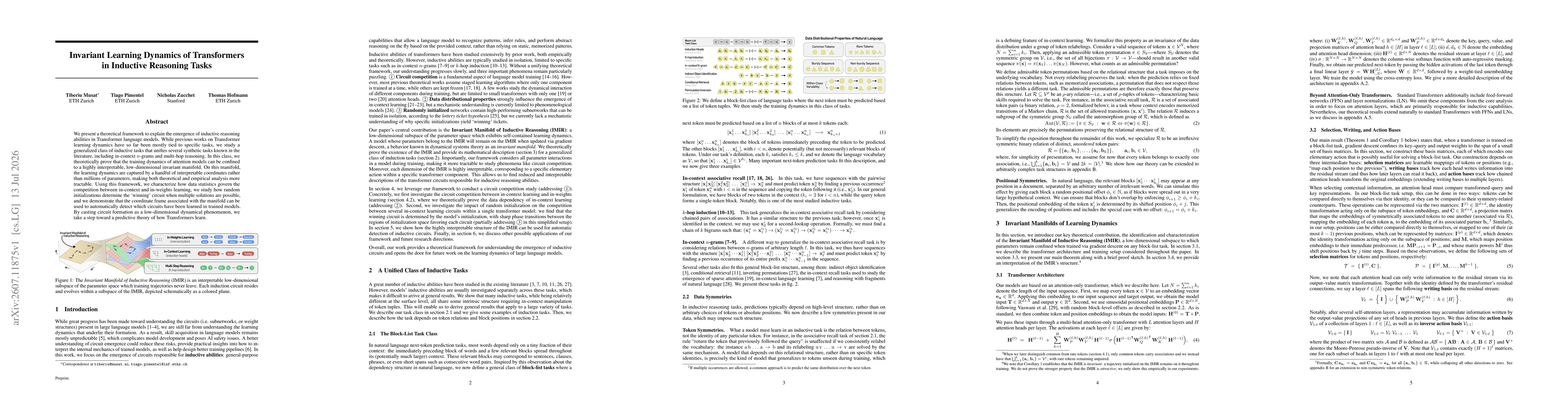 Thumbnail for Invariant Learning Dynamics of Transformers in Inductive Reasoning Tasks