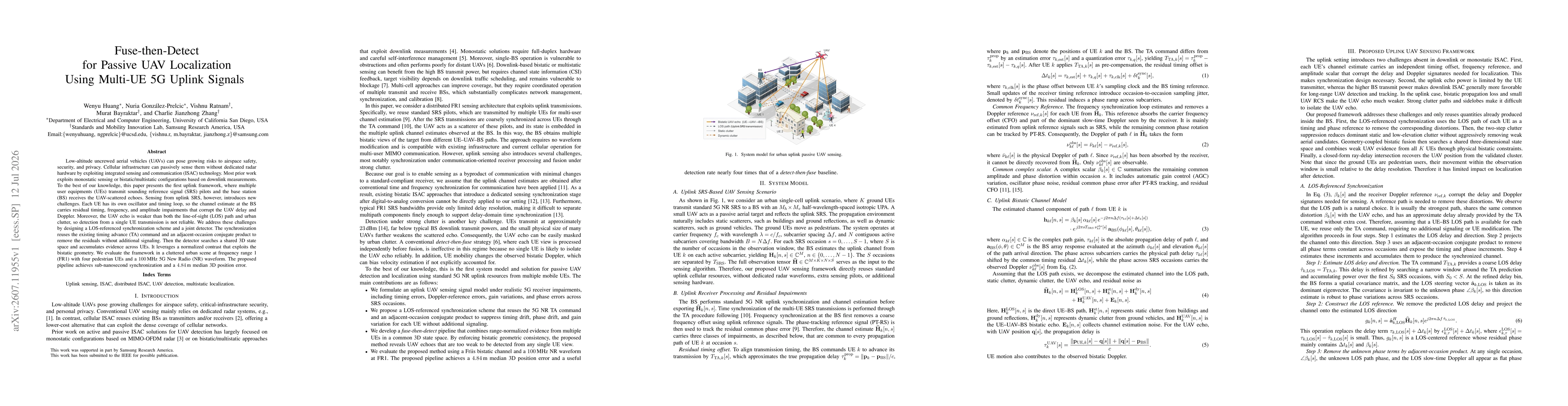 Thumbnail for Fuse-then-Detect for Passive UAV Localization Using Multi-UE 5G Uplink Signals