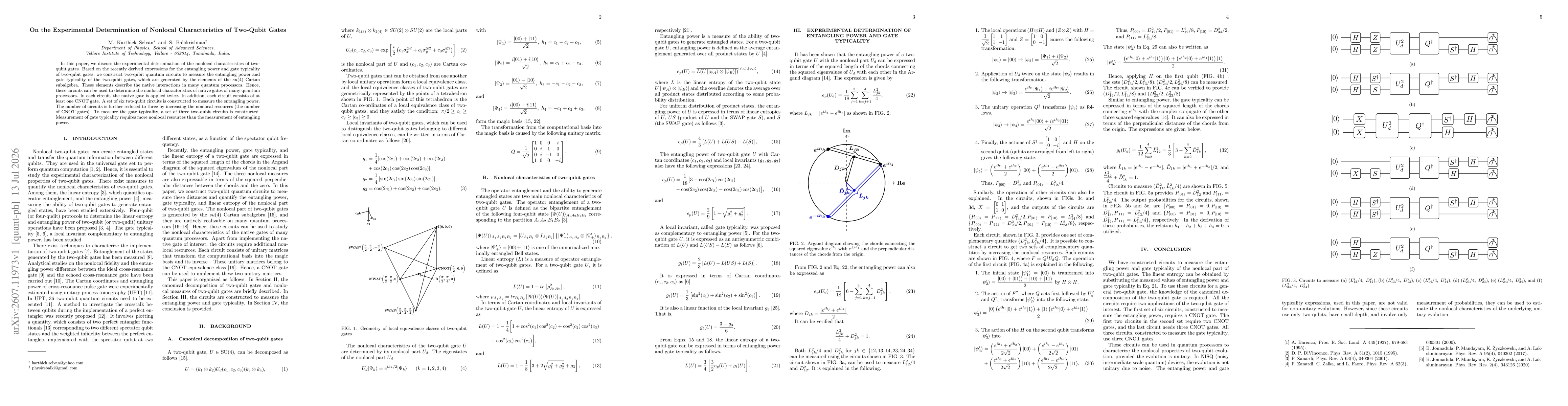 Thumbnail for On the Experimental Determination of Nonlocal Characteristics of Two-Qubit Gates