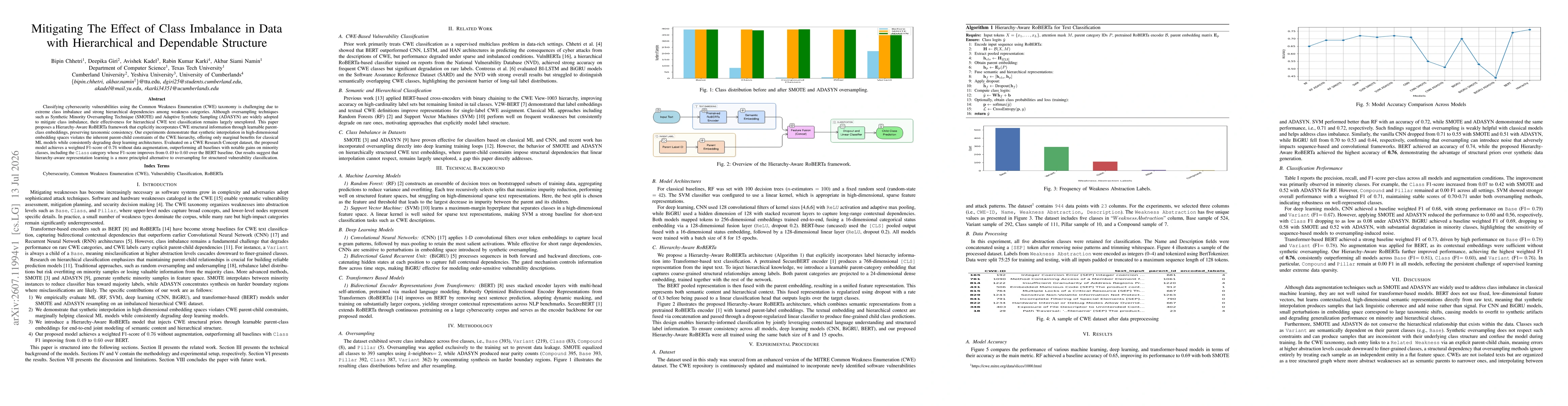 Thumbnail for Mitigating The Effect of Class Imbalance in Data with Hierarchical and Dependable Structure