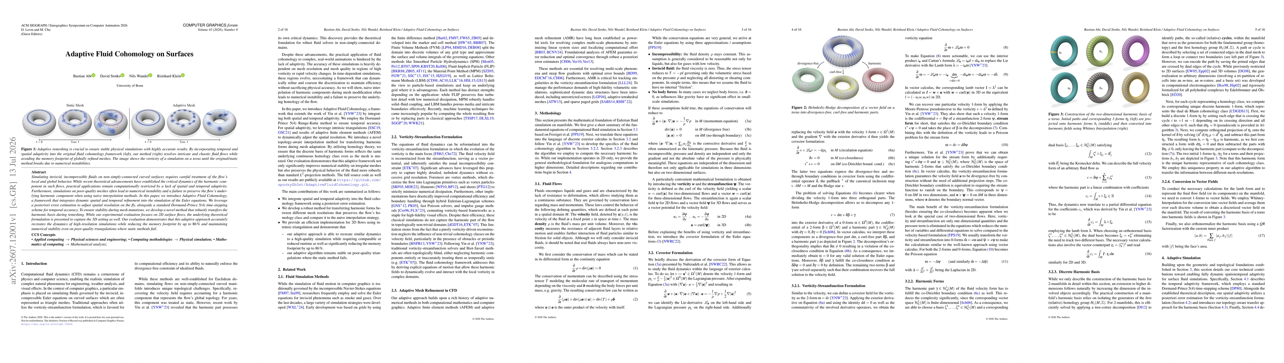 Thumbnail for Adaptive Fluid Cohomology on Surfaces