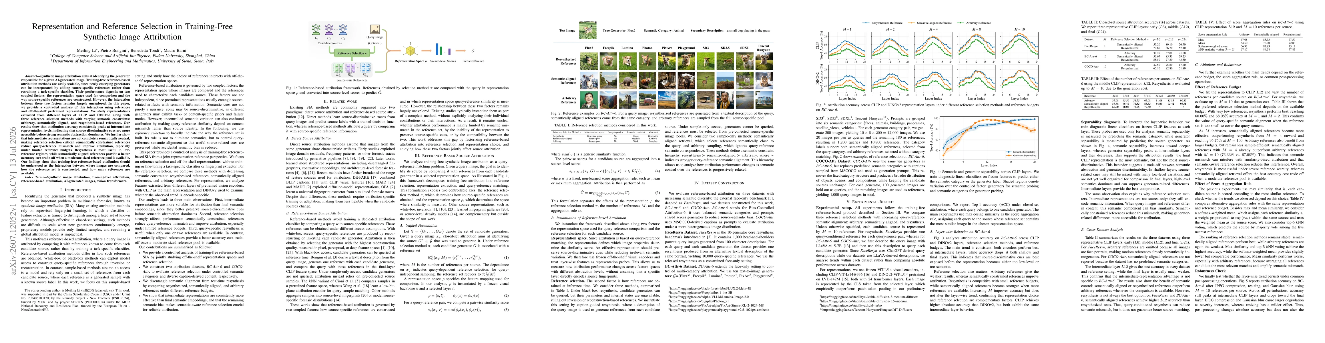Thumbnail for Representation and Reference Selection in Training-Free Synthetic Image Attribution