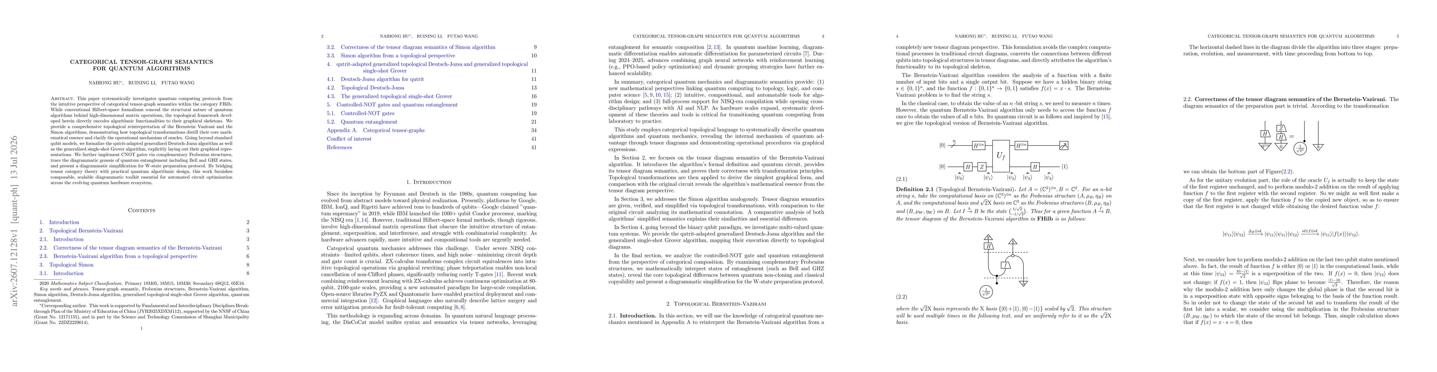 Thumbnail for Categorical Tensor-Graph Semantics for Quantum Algorithms