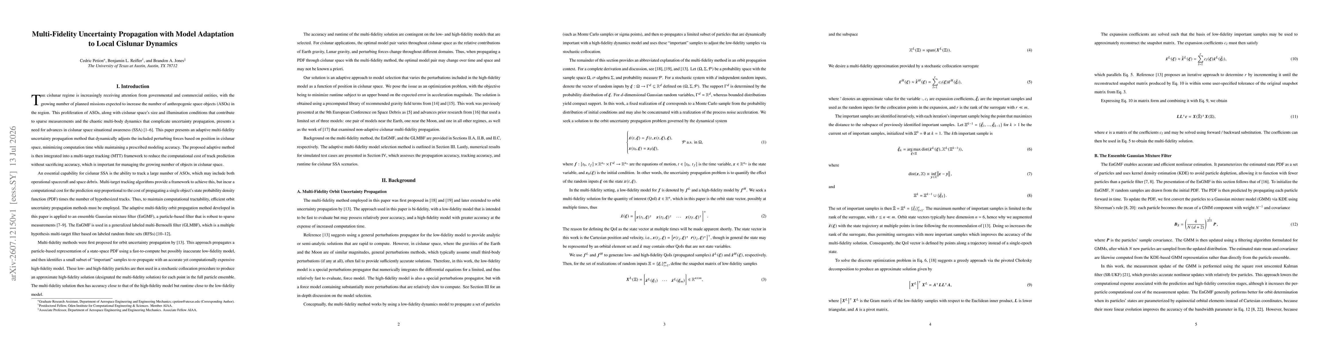 Thumbnail for Multi-Fidelity Uncertainty Propagation with Model Adaptation to Local Cislunar Dynamics