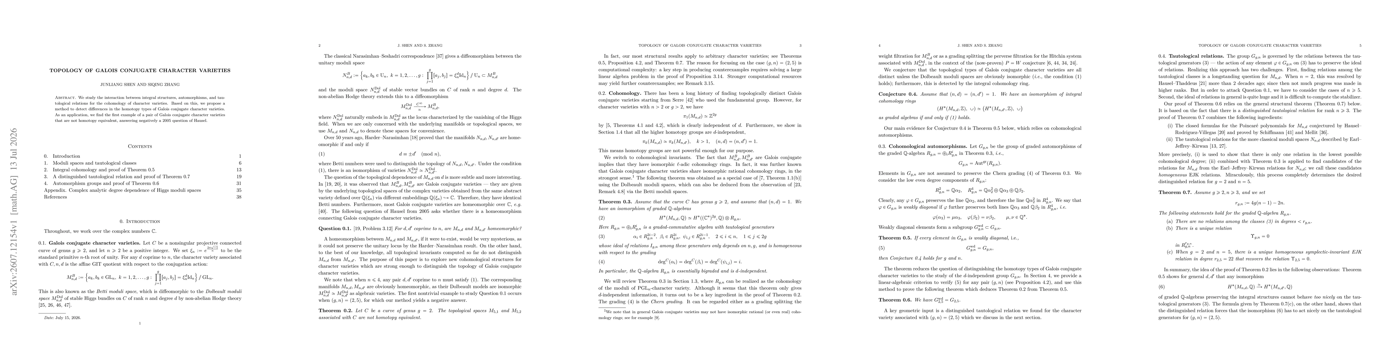 Thumbnail for Topology of Galois conjugate character varieties