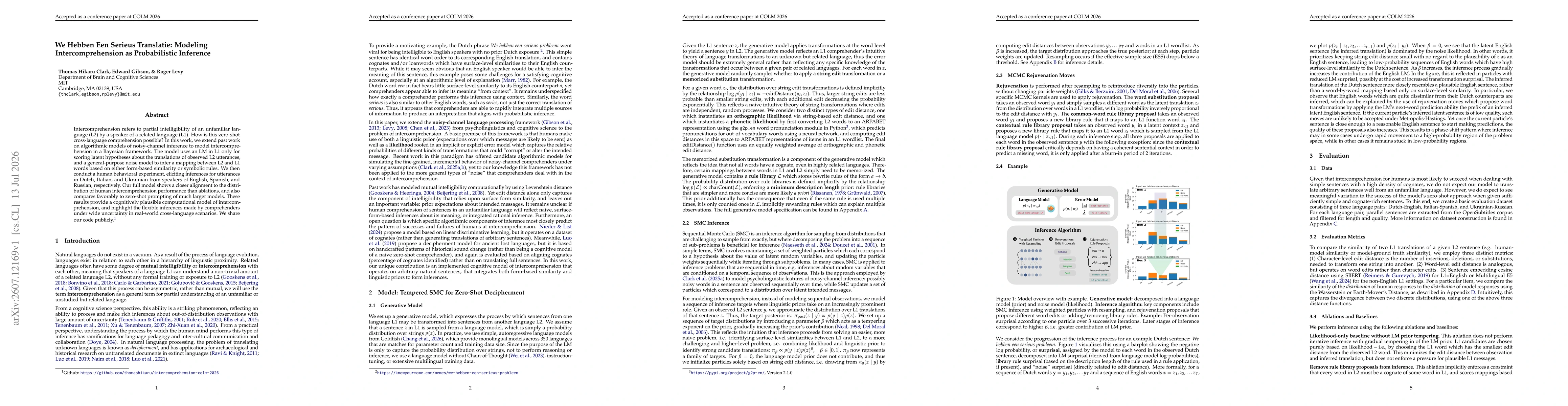 Thumbnail for We Hebben Een Serieus Translatie: Modeling Intercomprehension as Probabilistic Inference