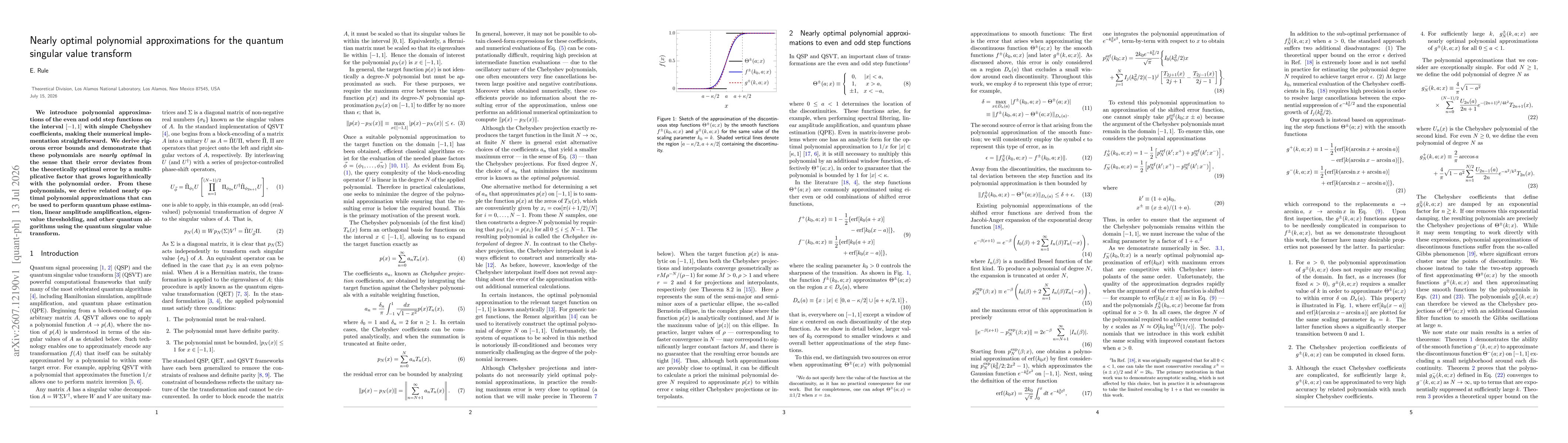 Thumbnail for Nearly optimal polynomial approximations for the quantum singular value transform