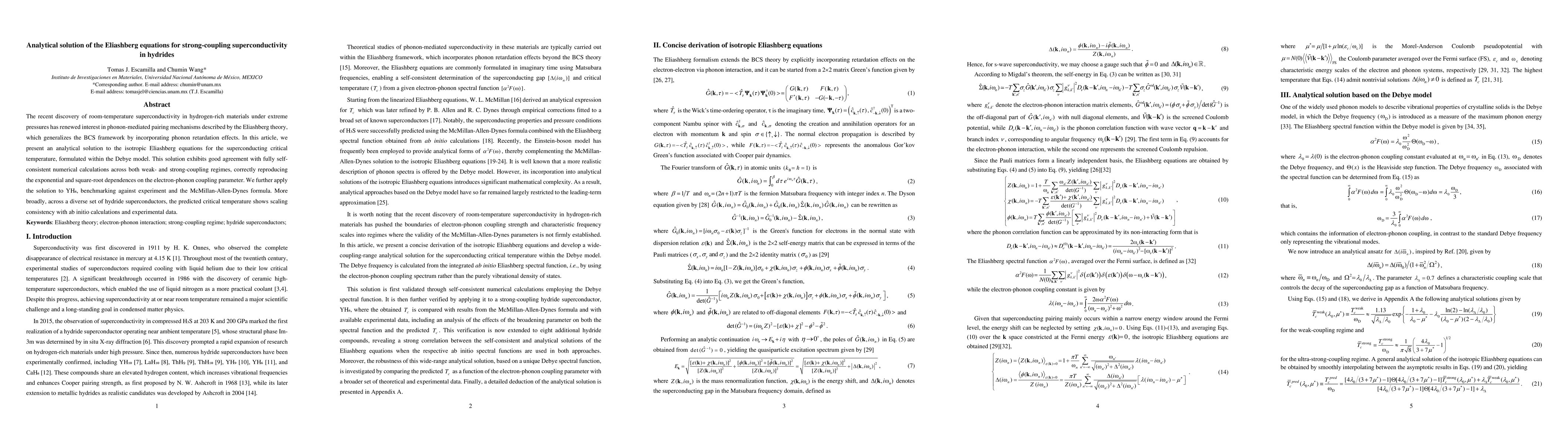 Thumbnail for Analytical solution of the Eliashberg equations for strong-coupling superconductivity in hydrides