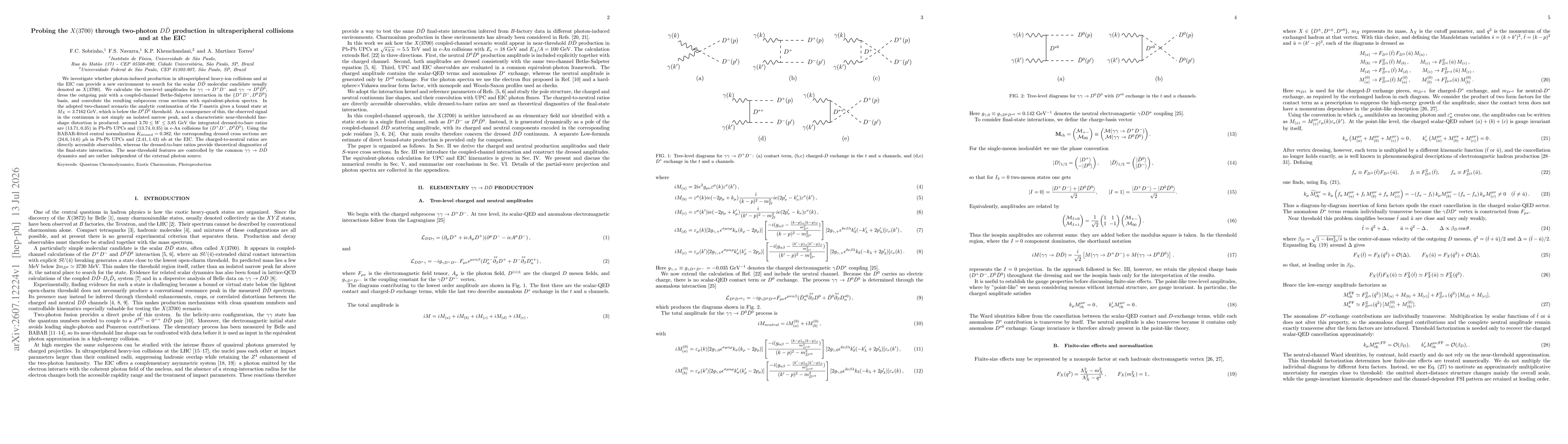 Thumbnail for Probing the X(3700) through two-photon $D \bar{D}$ production in ultraperipheral collisions and at the EIC