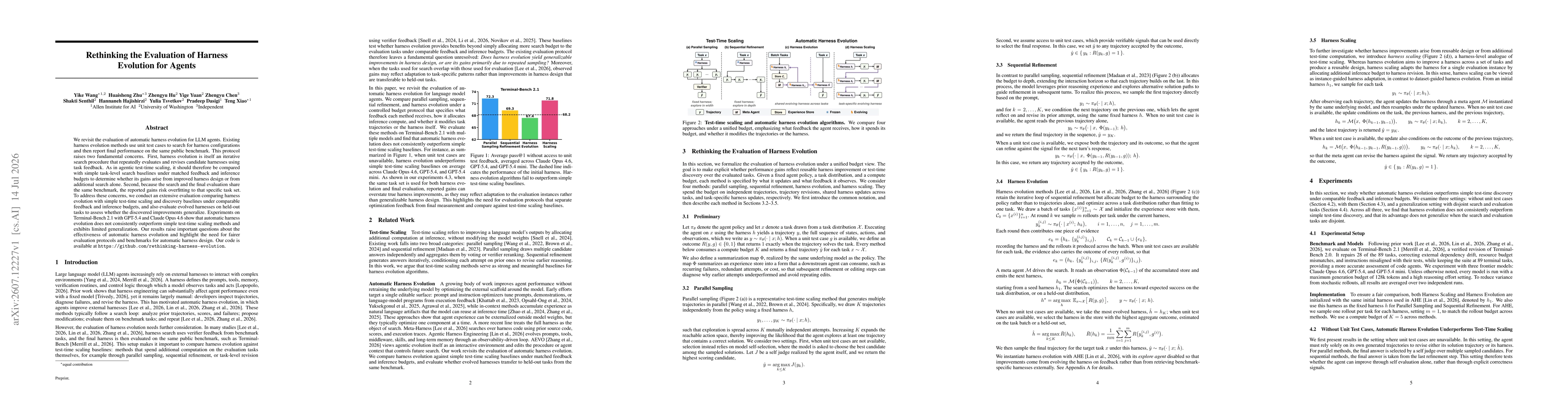 Thumbnail for Rethinking the Evaluation of Harness Evolution for Agents