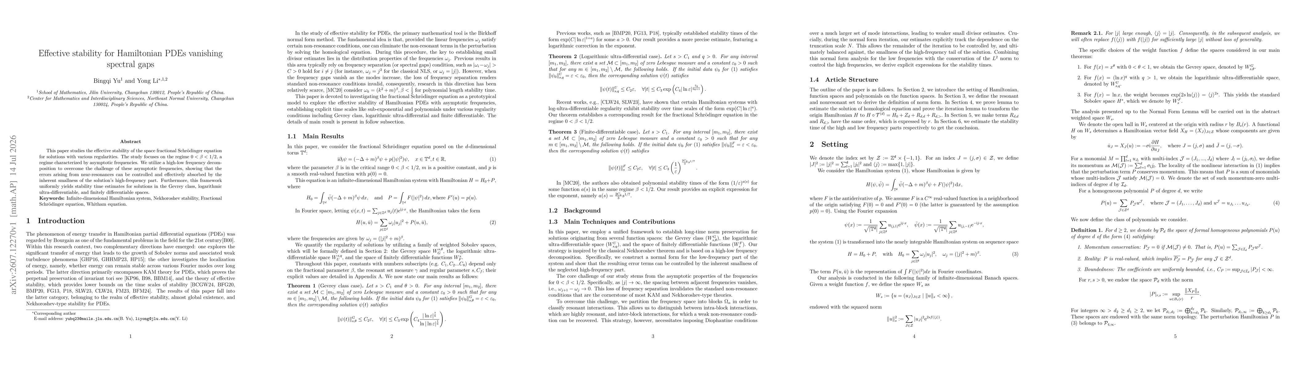 Thumbnail for Effective stability for Hamiltonian PDEs vanishing spectral gaps