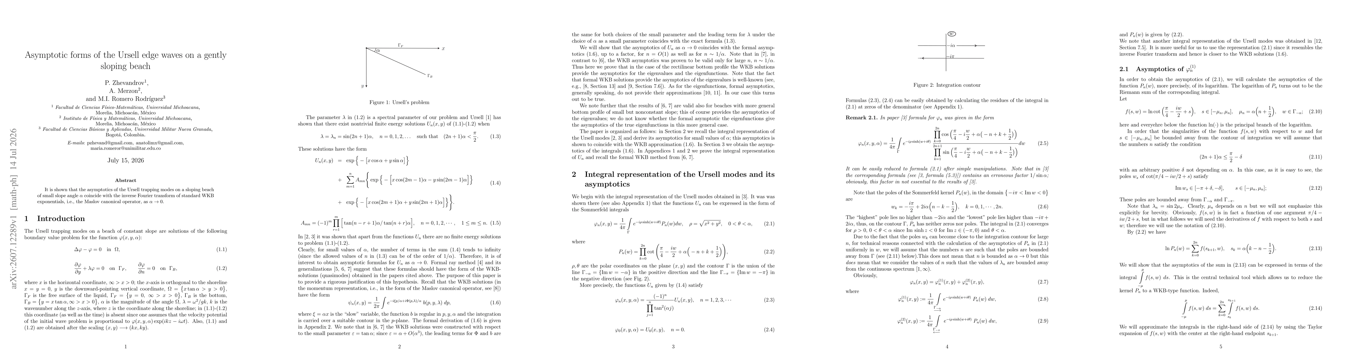 Thumbnail for Asymptotic forms of the Ursell edge waves on a gently sloping beach