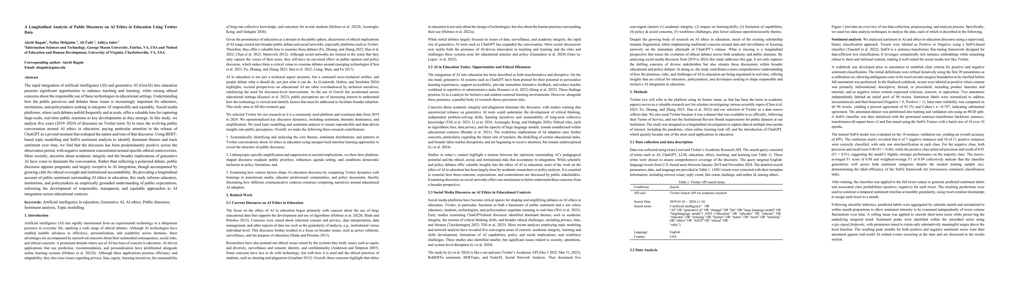 Thumbnail for A Longitudinal Analysis of Public Discourse on AI Ethics in Education Using Twitter Data