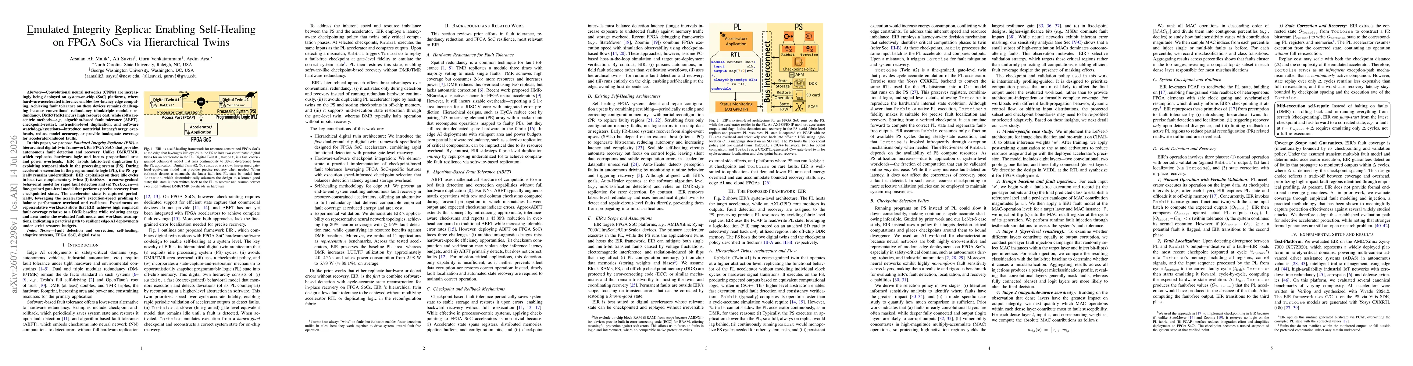 Thumbnail for Emulated Integrity Replica: Enabling Self-Healing on FPGA SoCs via Hierarchical Twins