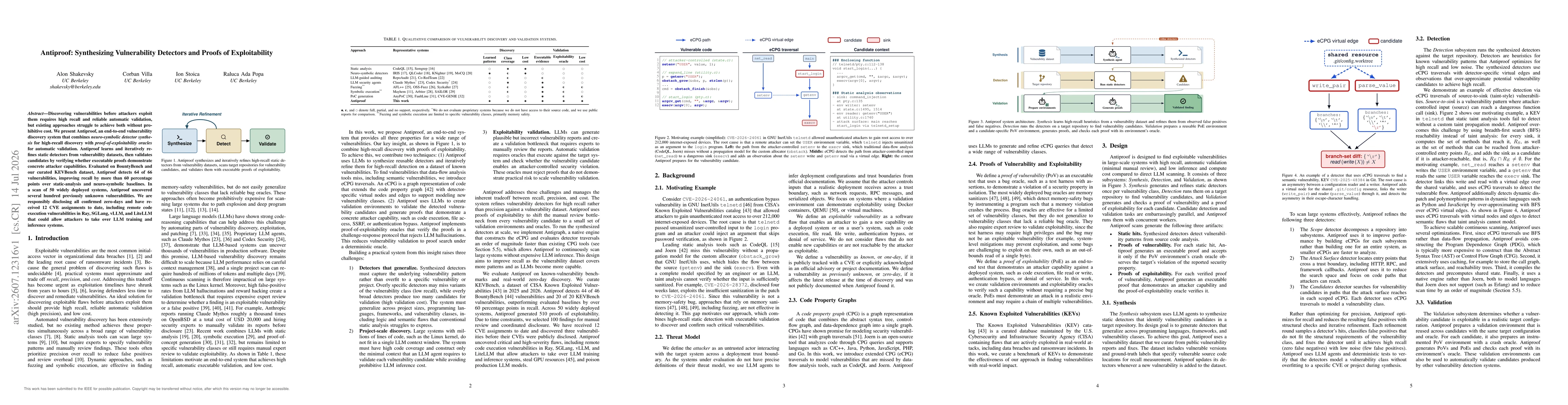 Thumbnail for Antiproof: Synthesizing Vulnerability Detectors and Proofs of Exploitability