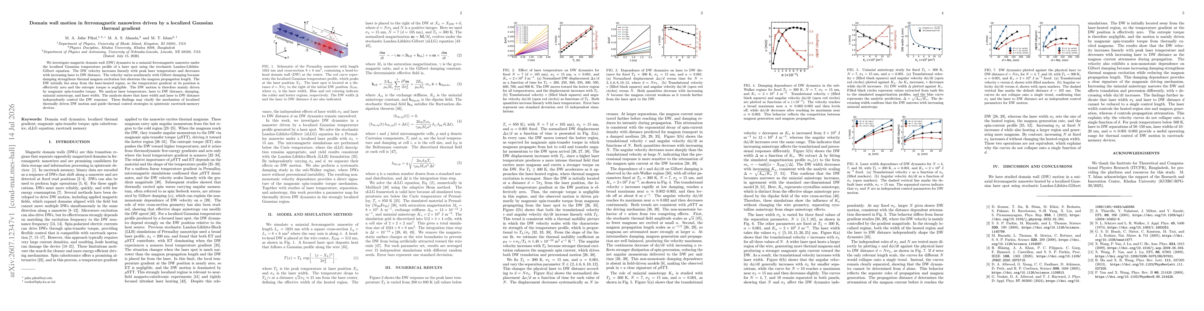Thumbnail for Domain wall motion in ferromagnetic nanowires driven by a localized Gaussian thermal gradient