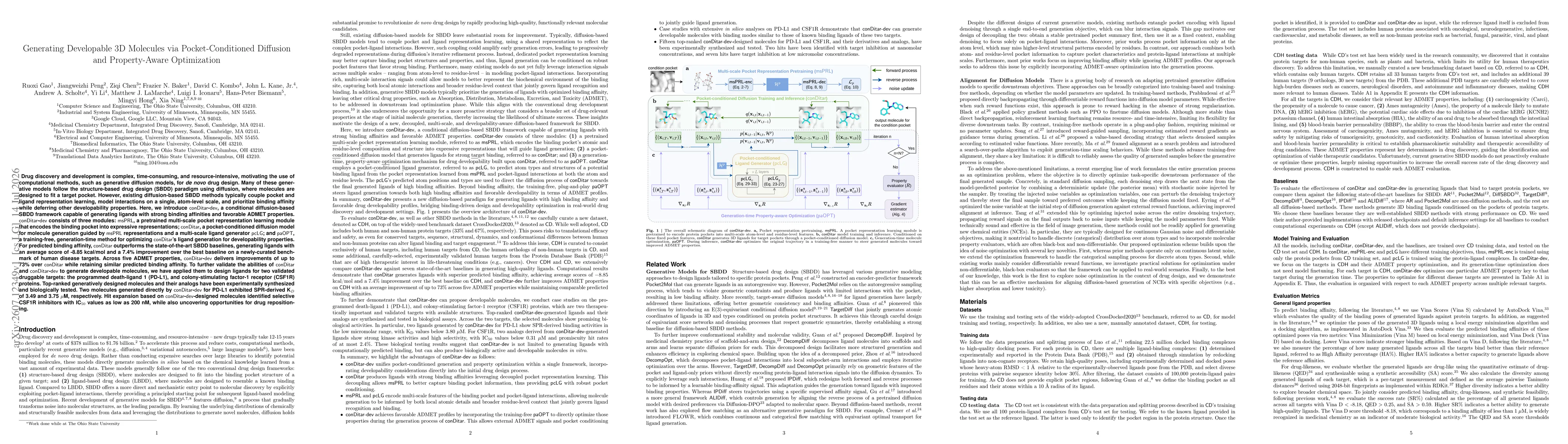 Thumbnail for Generating Developable 3D Molecules via Pocket-Conditioned Diffusion and Property-Aware Optimization