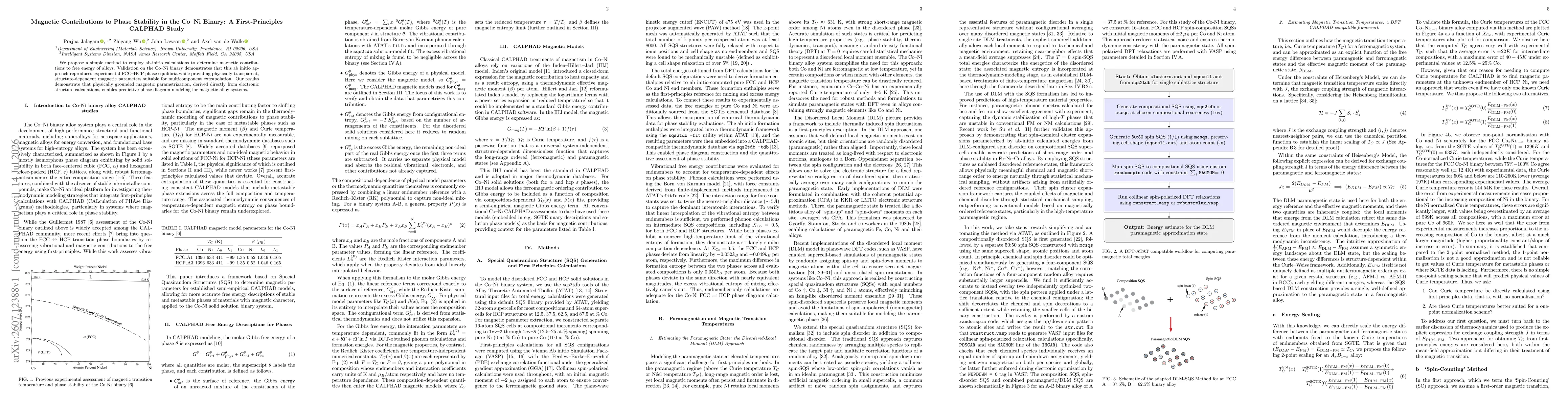 Thumbnail for Magnetic Contributions to Phase Stability in the Co-Ni Binary: A First-Principles CALPHAD Study