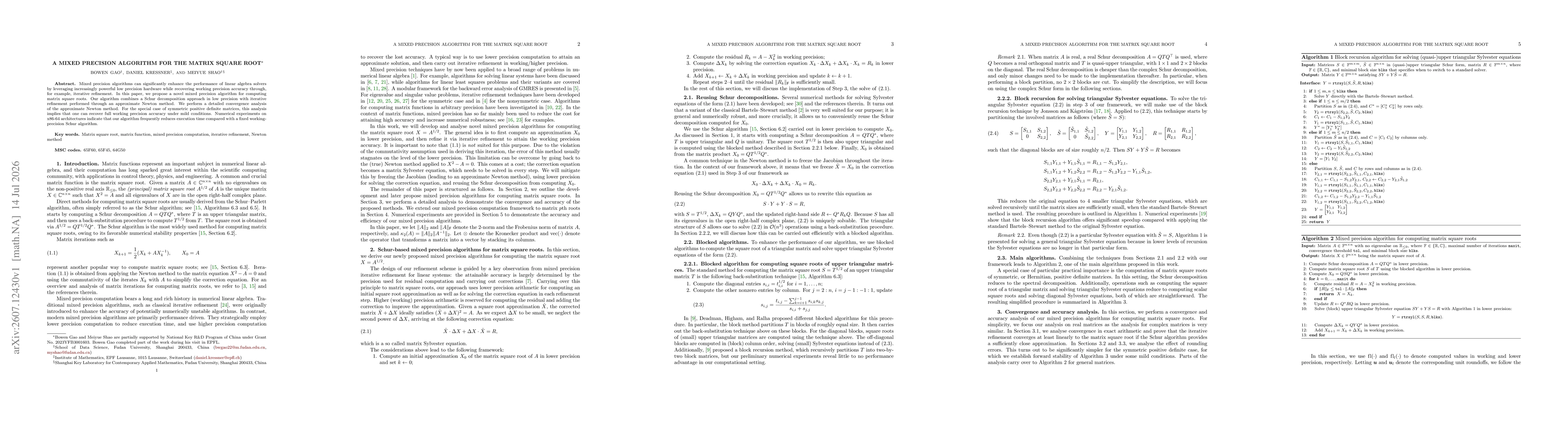 Thumbnail for A mixed precision algorithm for the matrix square root
