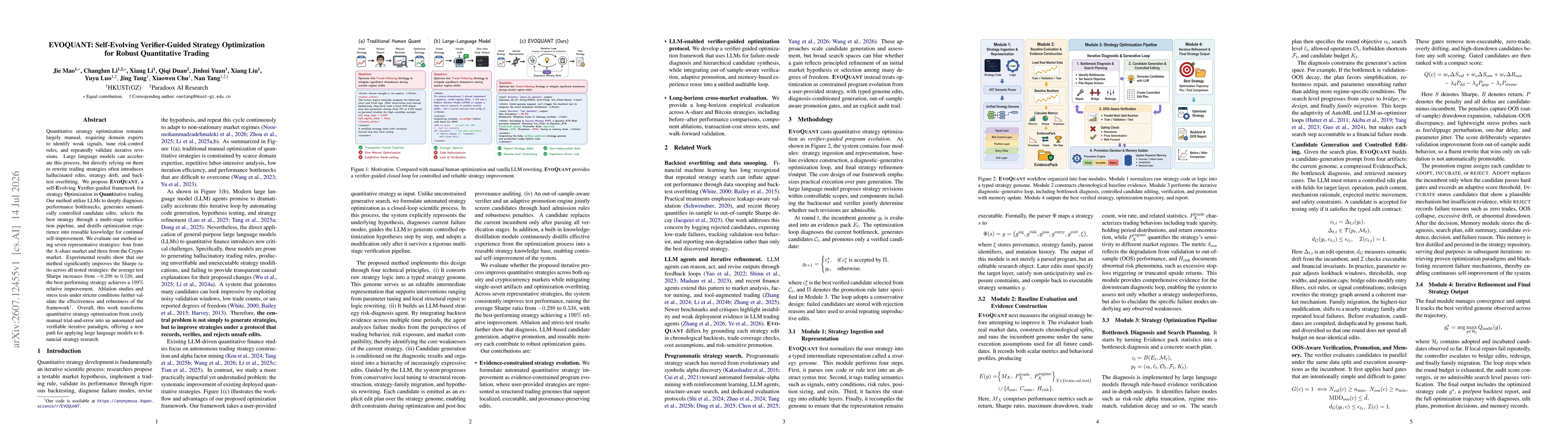 Thumbnail for EVOQUANT: Self-Evolving Verifier-Guided Strategy Optimization for Robust Quantitative Trading