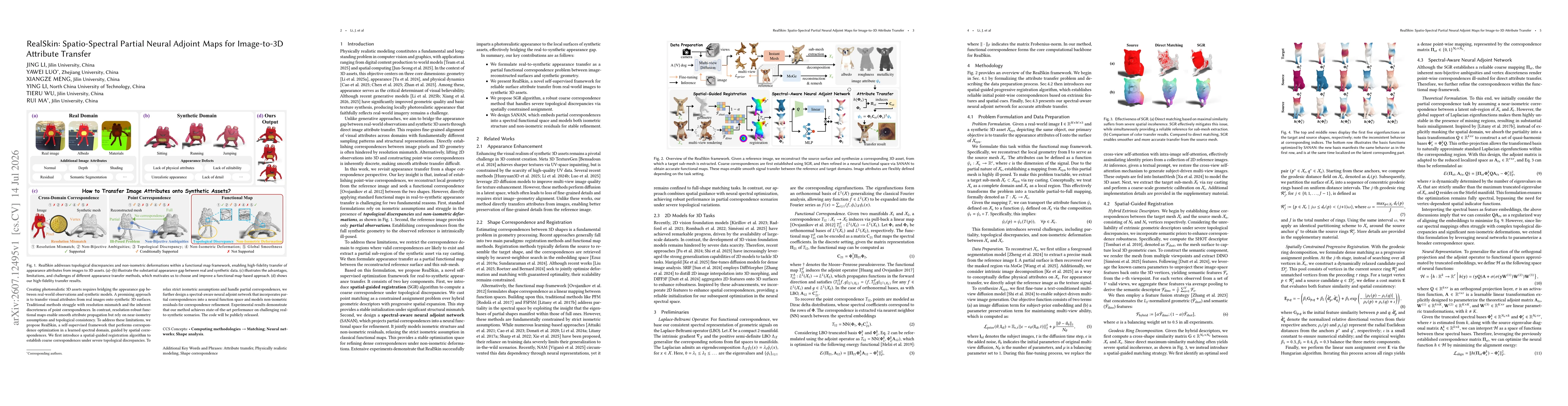 Thumbnail for RealSkin: Spatio-Spectral Partial Neural Adjoint Maps for Image-to-3D Attribute Transfer