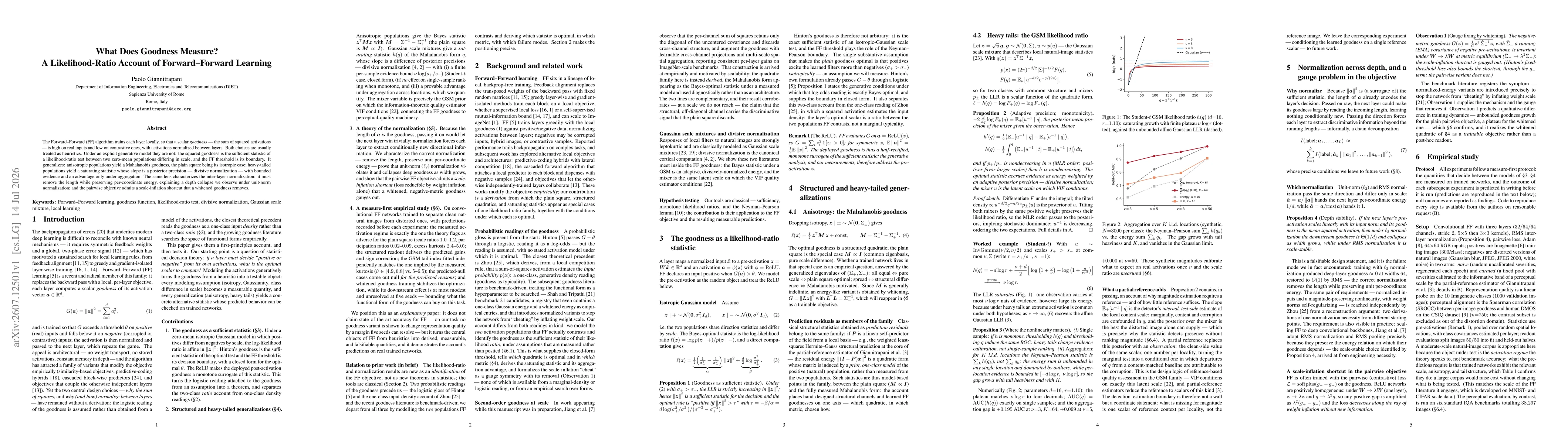 Thumbnail for What Does Goodness Measure? A Likelihood-Ratio Account of Forward-Forward Learning
