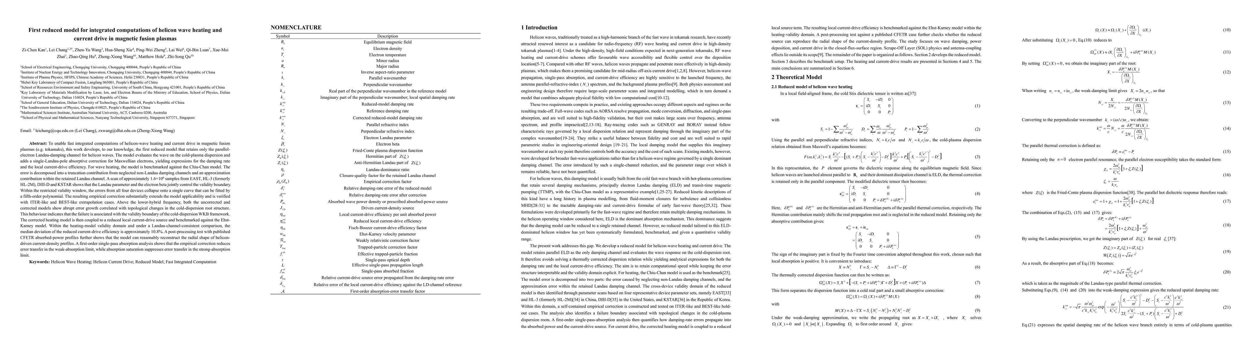 Thumbnail for First reduced model for integrated computations of helicon wave heating and current drive in magnetic fusion plasmas