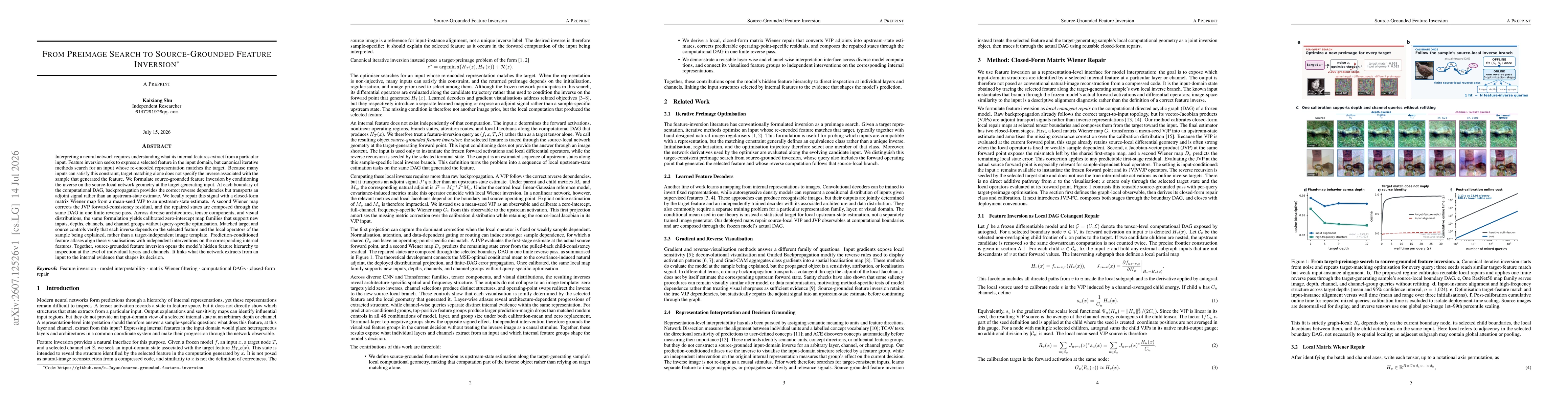 Thumbnail for From Preimage Search To Source-Grounded Feature Inversion